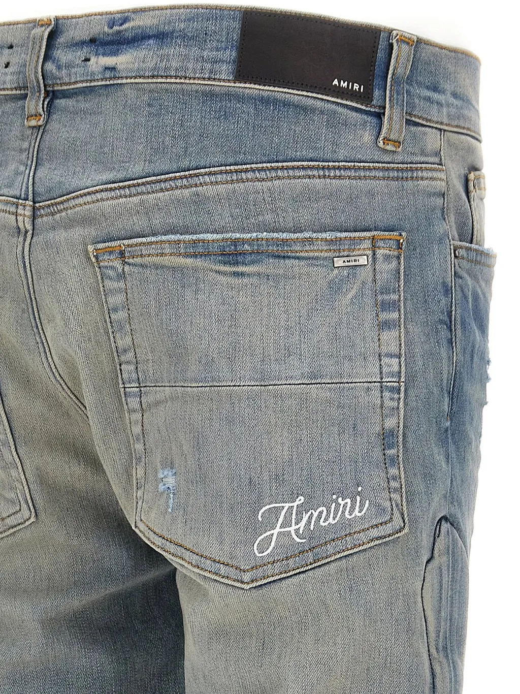 3D Bone Detailed Distressed Skinny Jeans