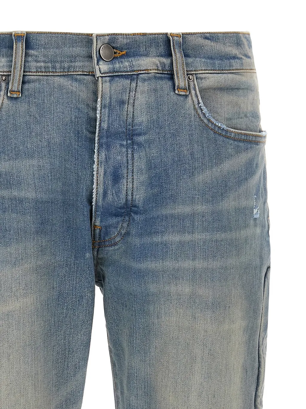 3D Bone Detailed Distressed Skinny Jeans