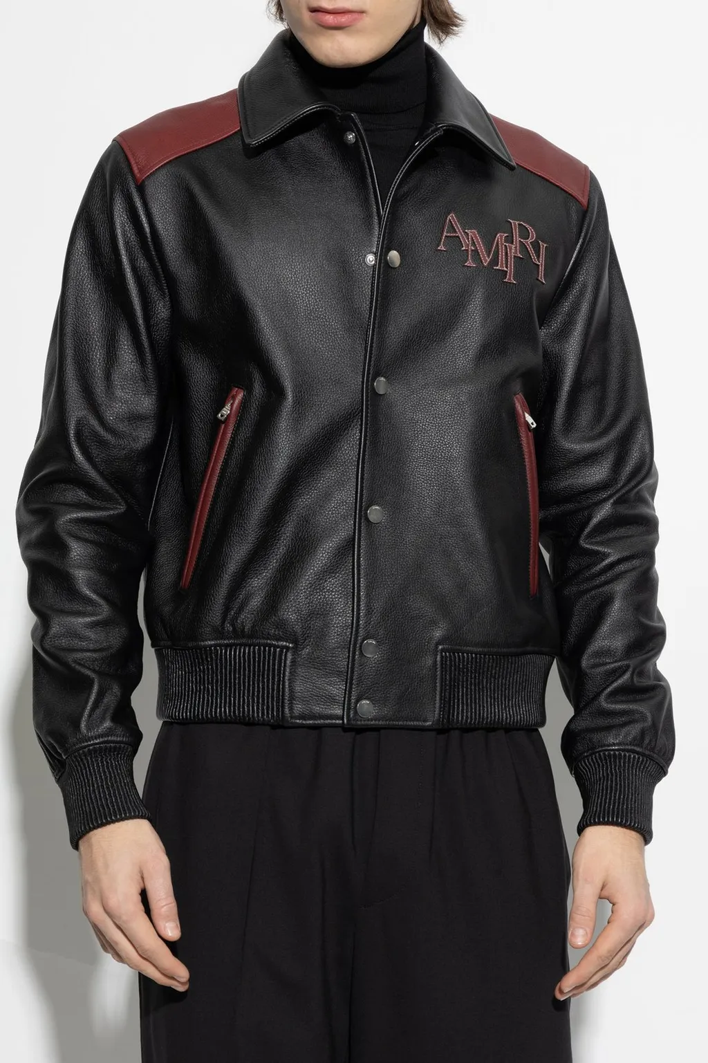 Logo Patch Leather Jacket