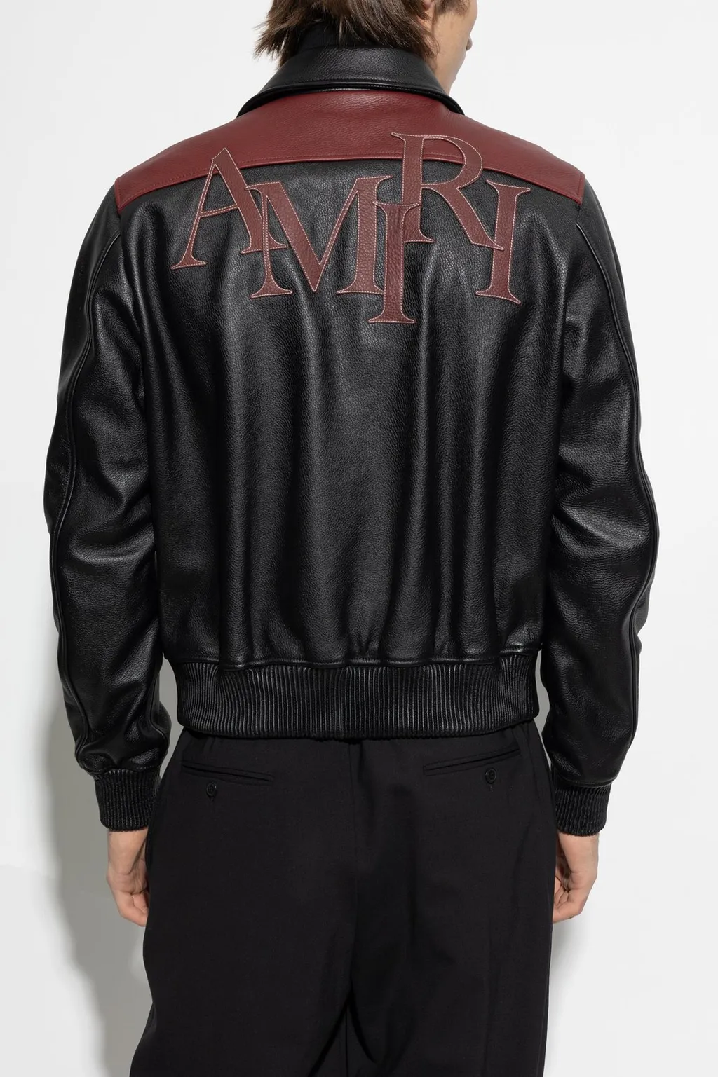 Logo Patch Leather Jacket