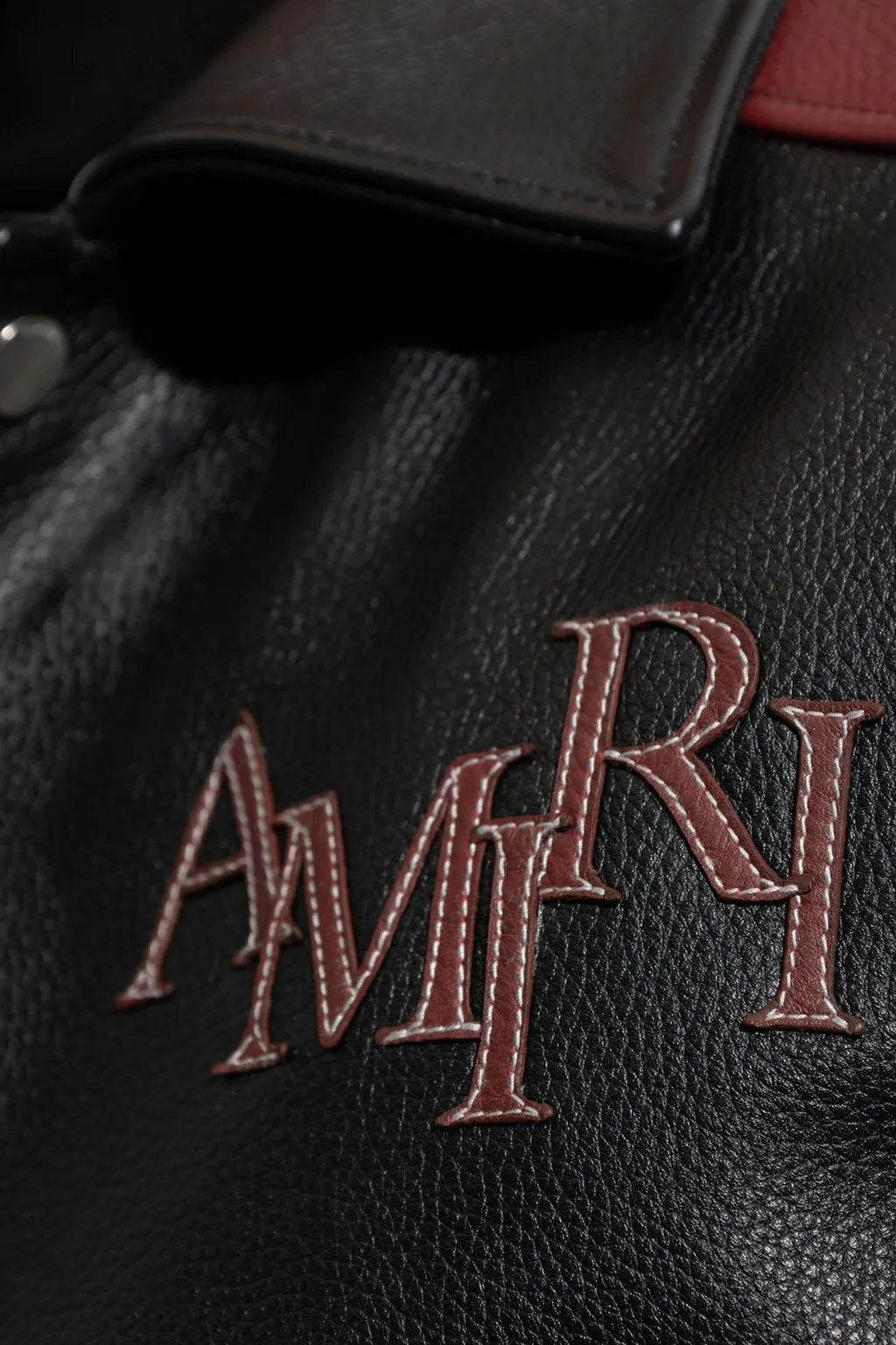 Logo Patch Leather Jacket