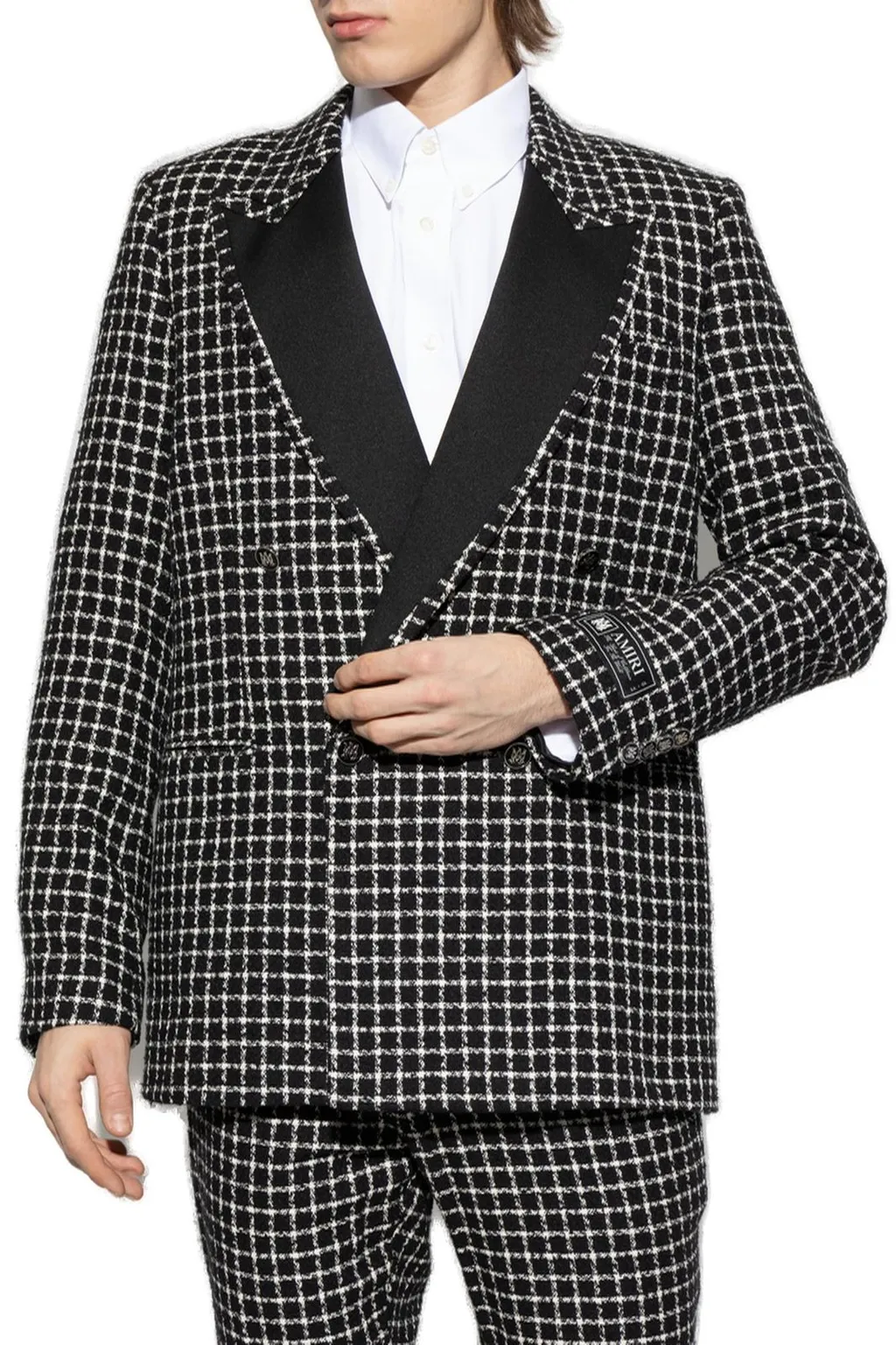 Double-Breasted Checked Jacket
