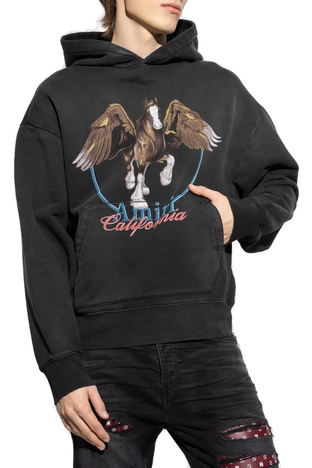 Pegasus Printed Jersey Hoodie