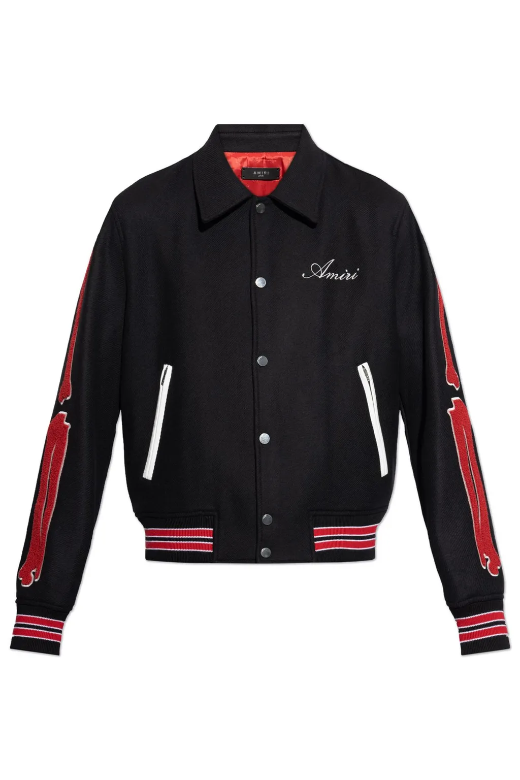 Logo Embroidered Bones Bomber Jacket