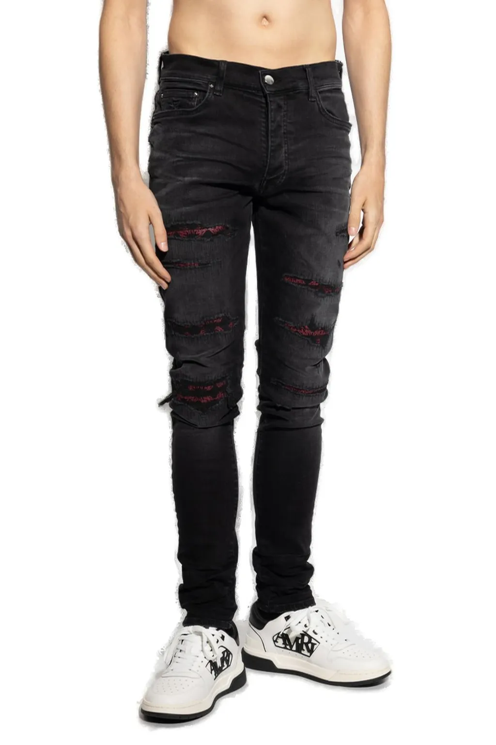 Vintage Effect Distressed Jeans