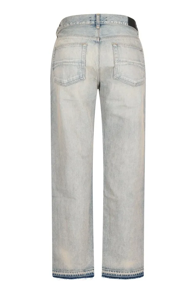 Logo Patch Straight Leg Jeans