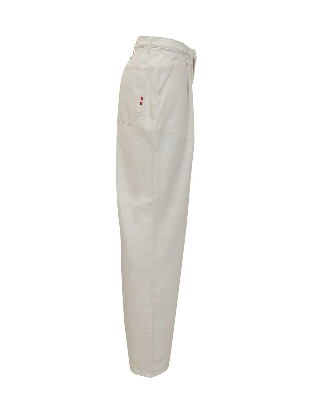 Pleated Straight-Leg Jeans