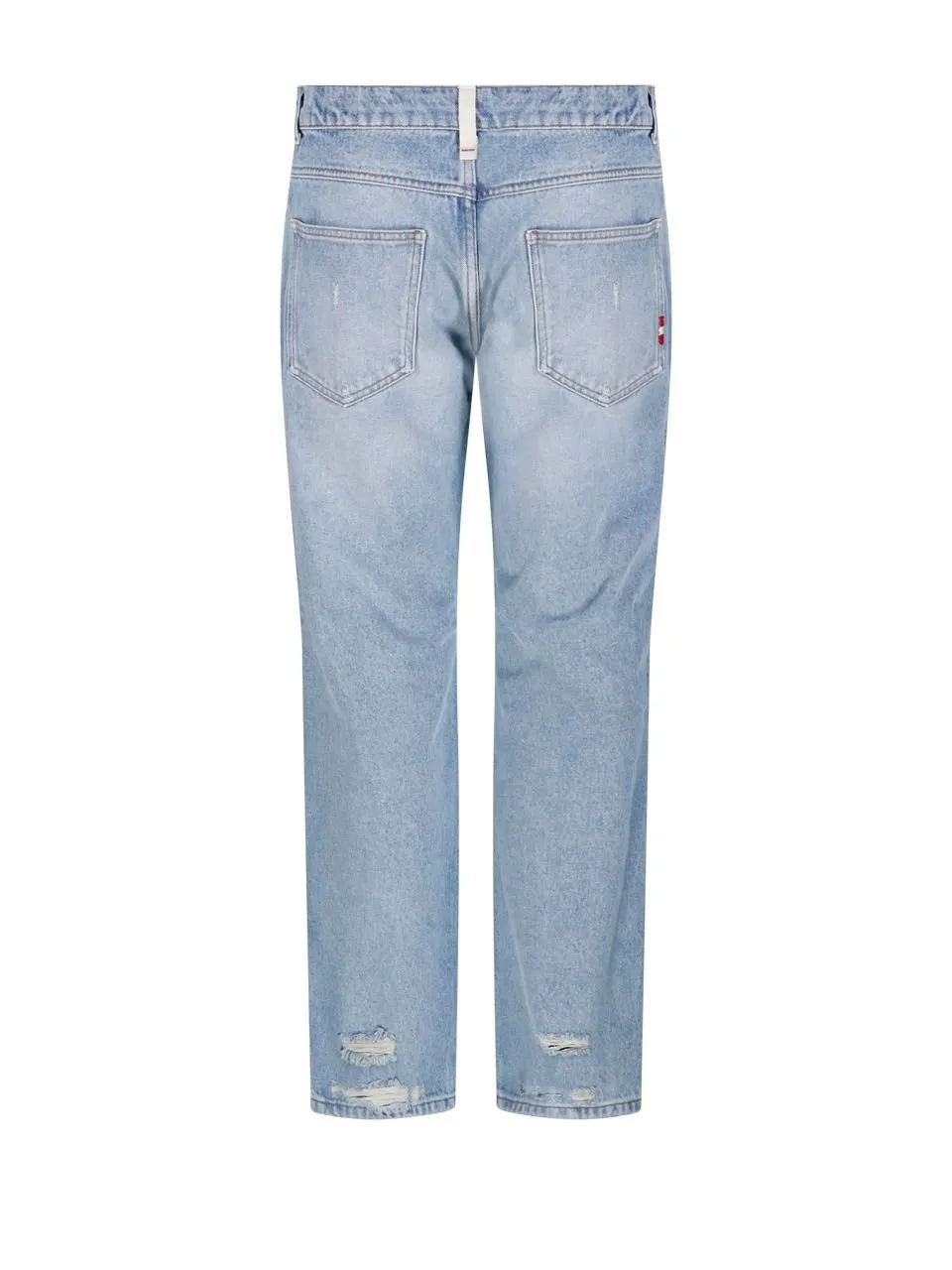 Distressed Straight-Leg Jeans