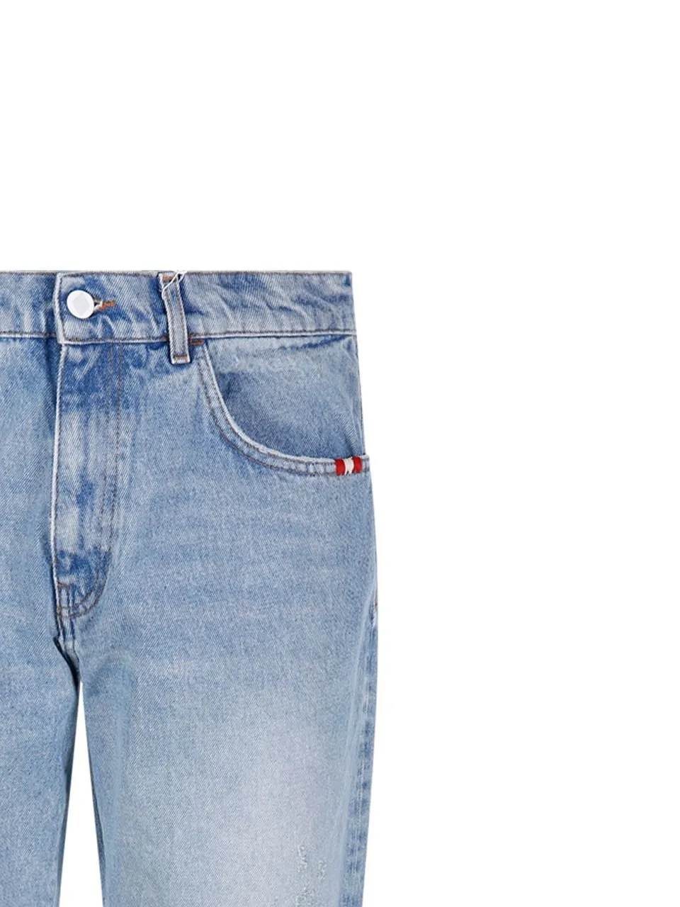 Distressed Straight-Leg Jeans