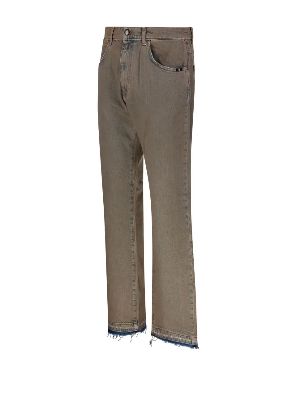 Raw Hem Straight-Leg Jeans