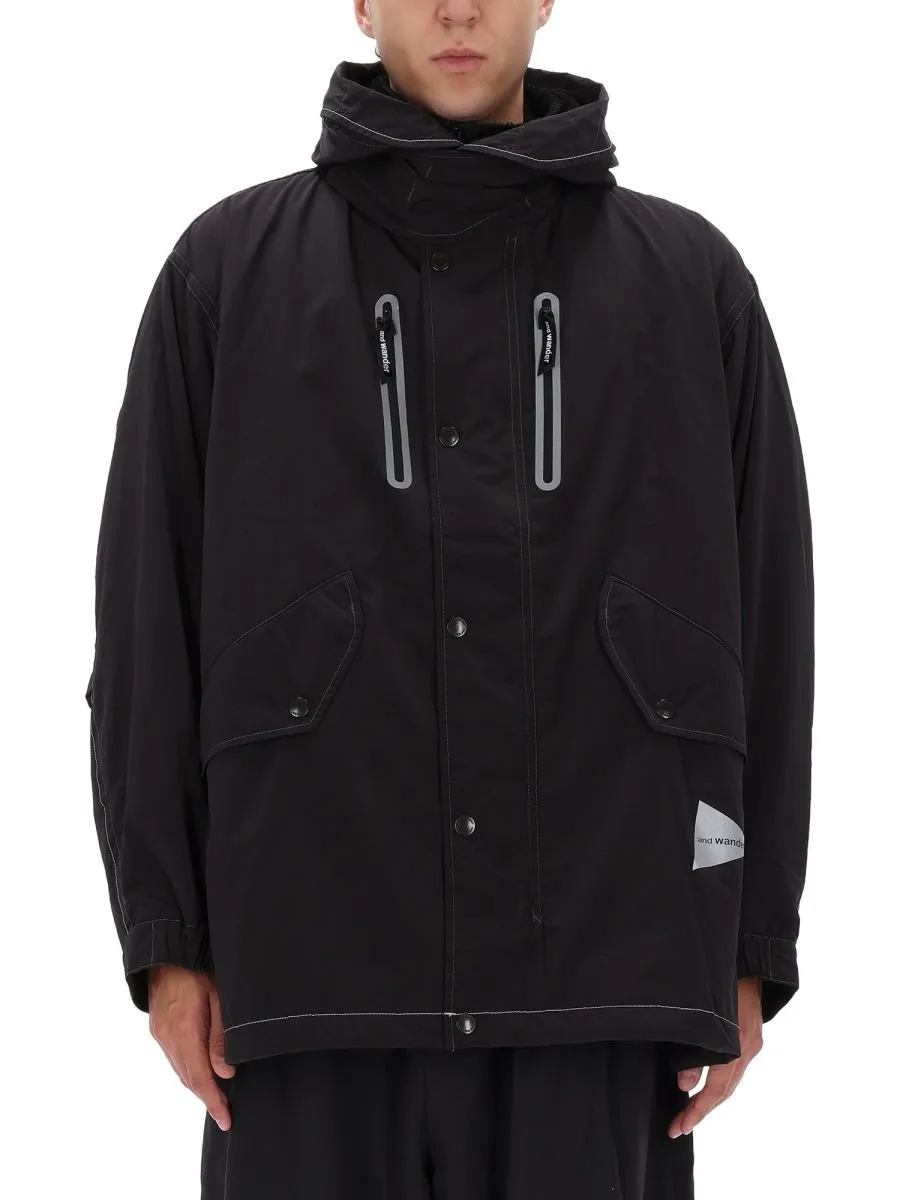 Reflective-Stitching Hooded Coat