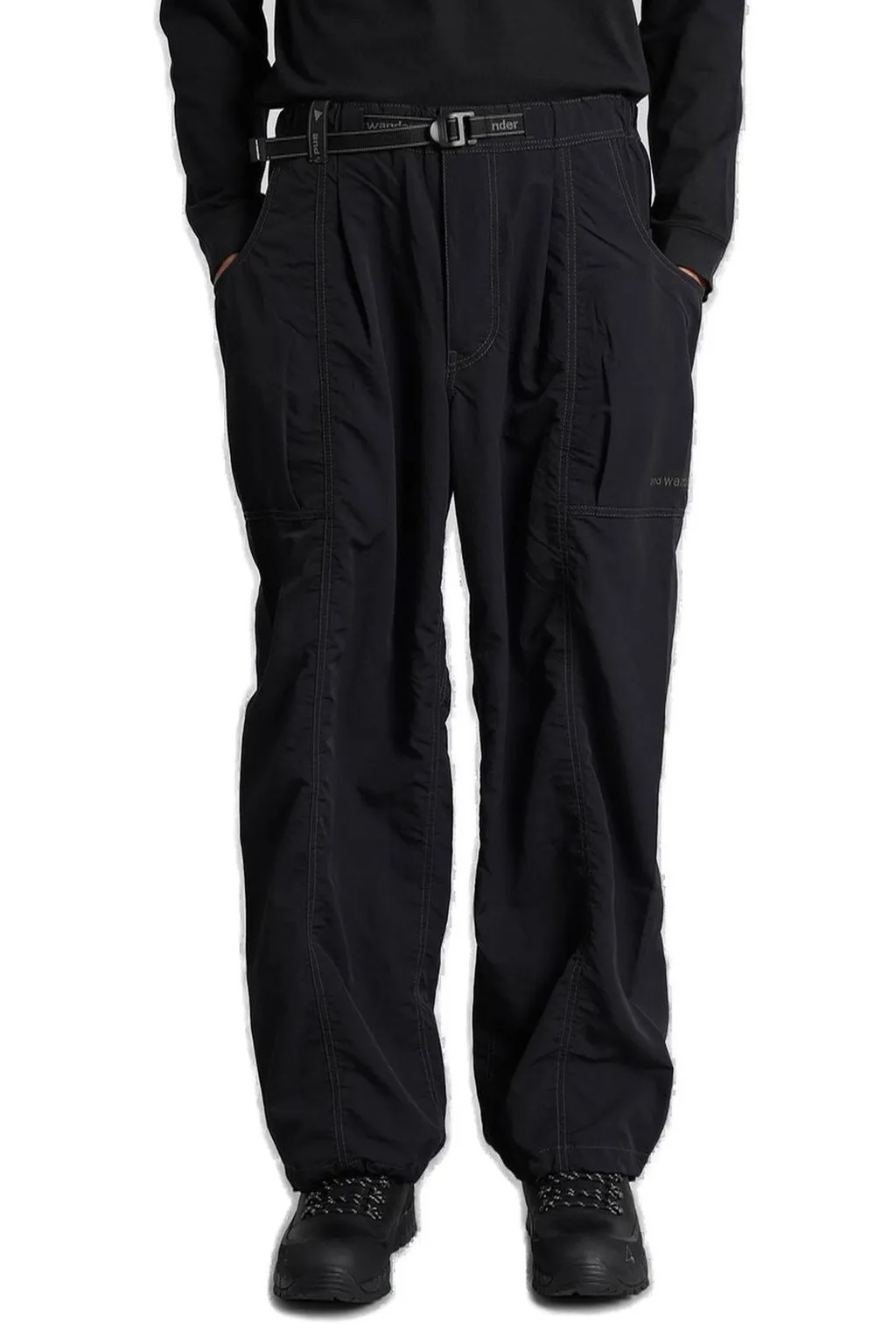 Elastic Waist Crinkled Pants