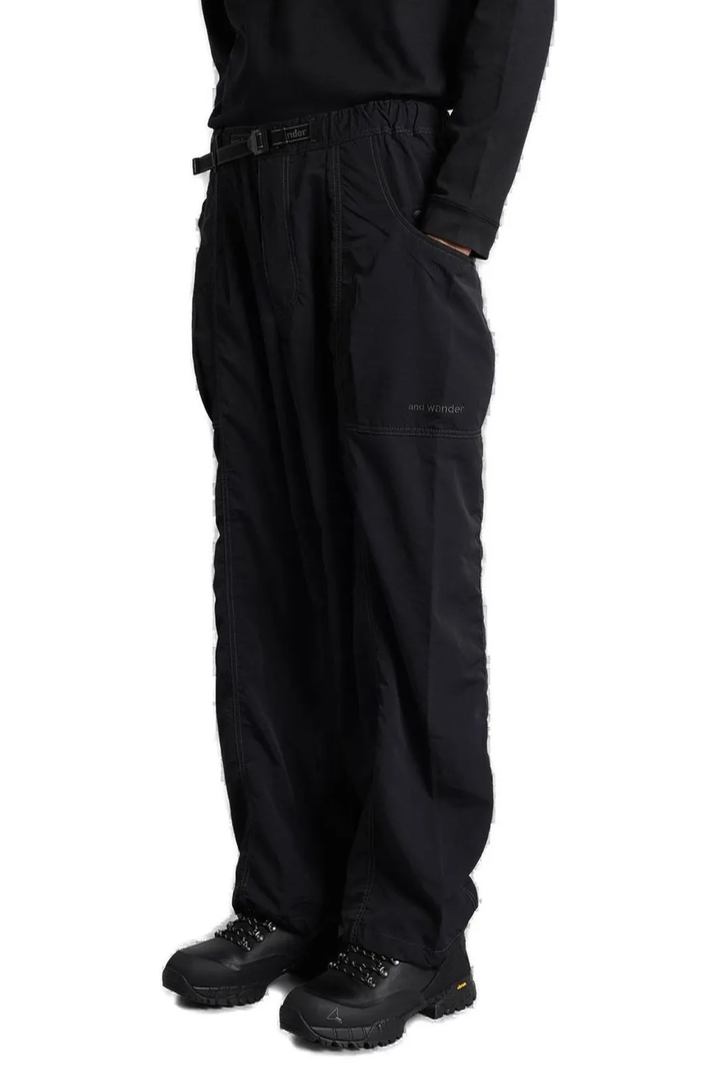 Elastic Waist Crinkled Pants