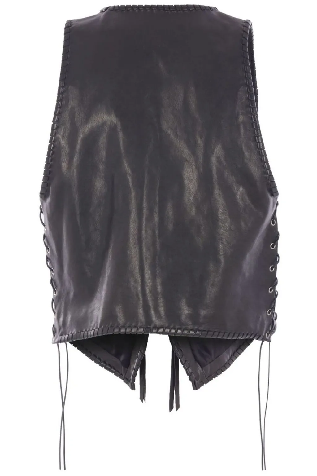 Buttoned Leather Waistcoat