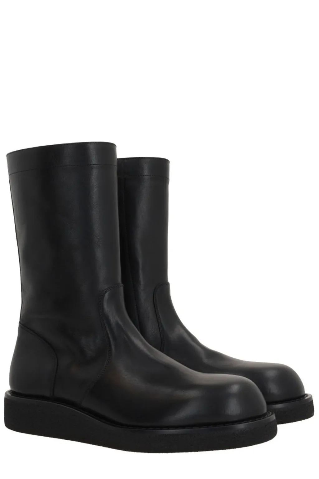 Round Toe Zipped Boots