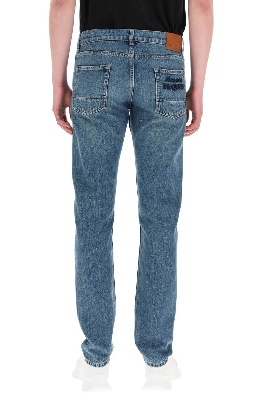 Low-Rise Logo Embroidered Jeans