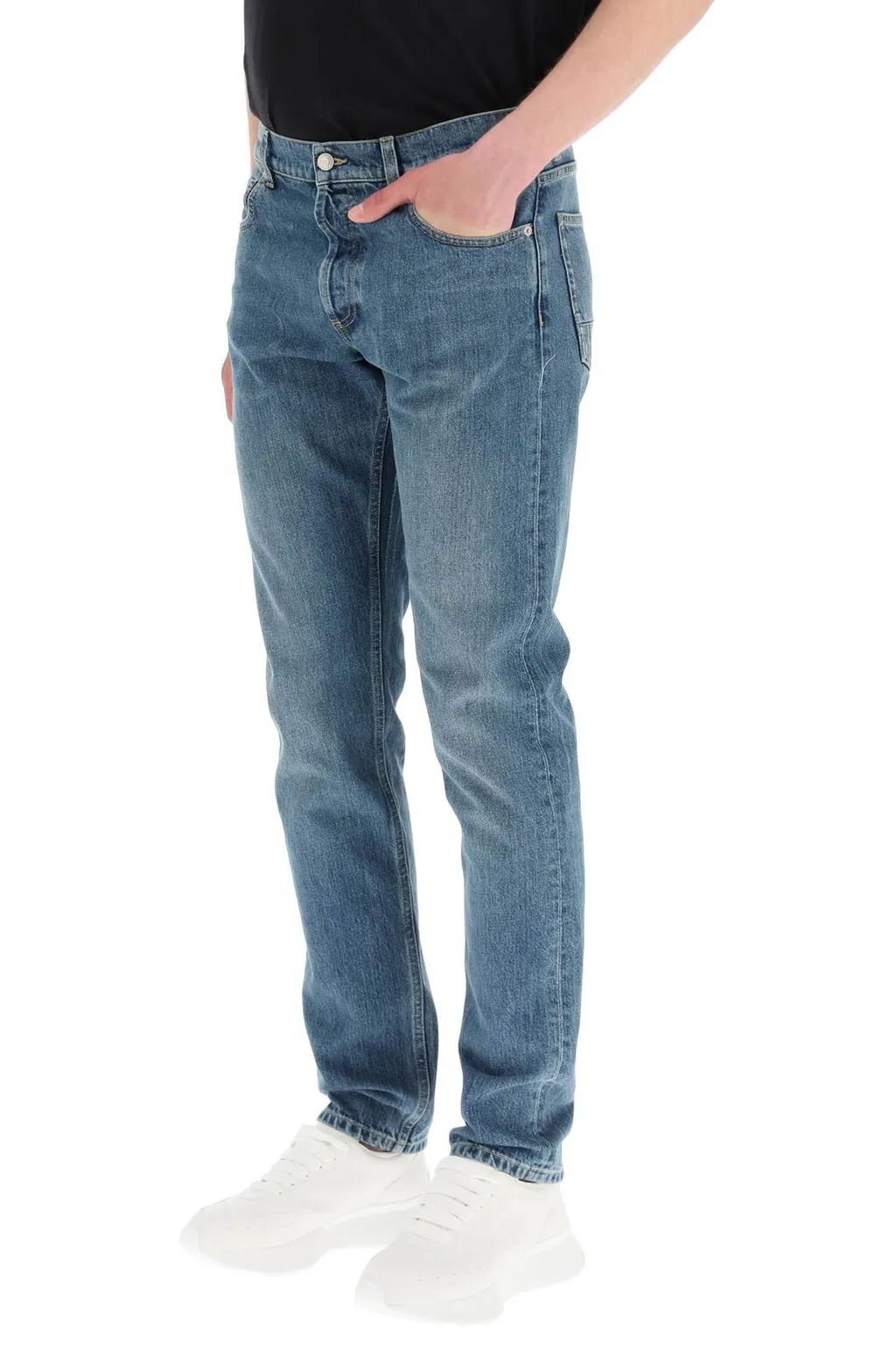 Low-Rise Logo Embroidered Jeans