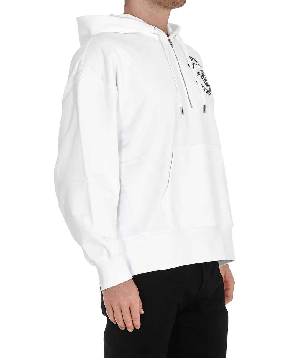 Skull Print Half-Zip Hoodie
