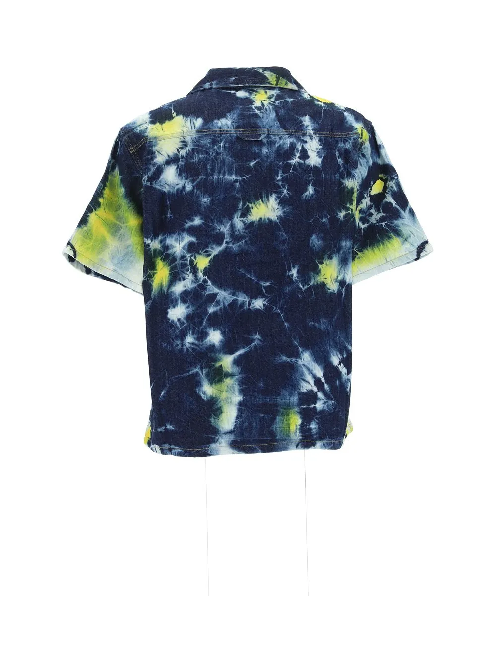 Tie-Dyed Buttoned Short-Sleeved Shirt