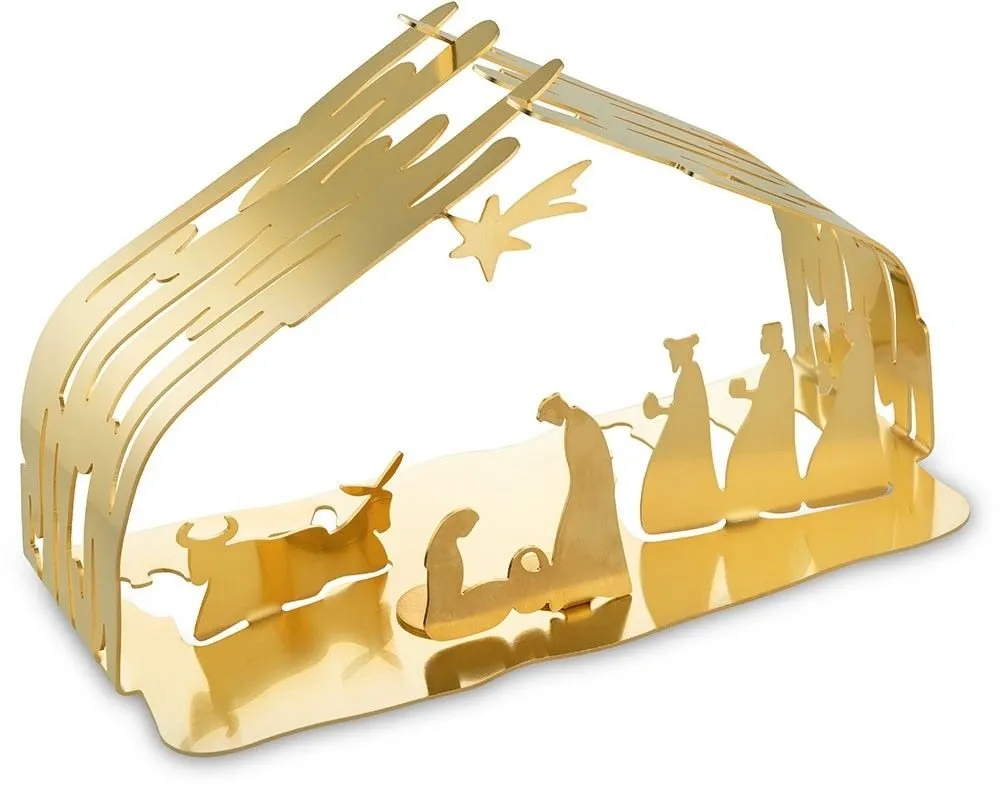 Decorative Bark Crib Nativity Scene