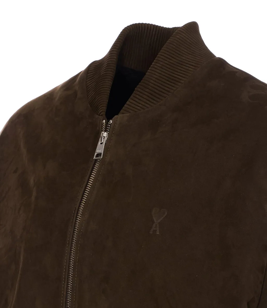 Logo Embroidered Zipped Jacket