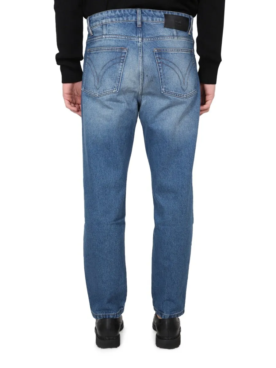 Logo Patch Tapered-Leg Jeans