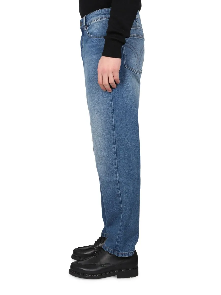 Logo Patch Tapered-Leg Jeans