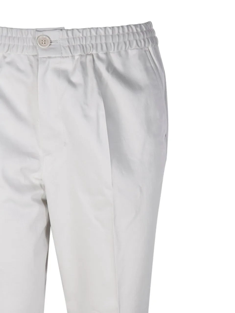 Elastic Waist Straight Leg Trousers