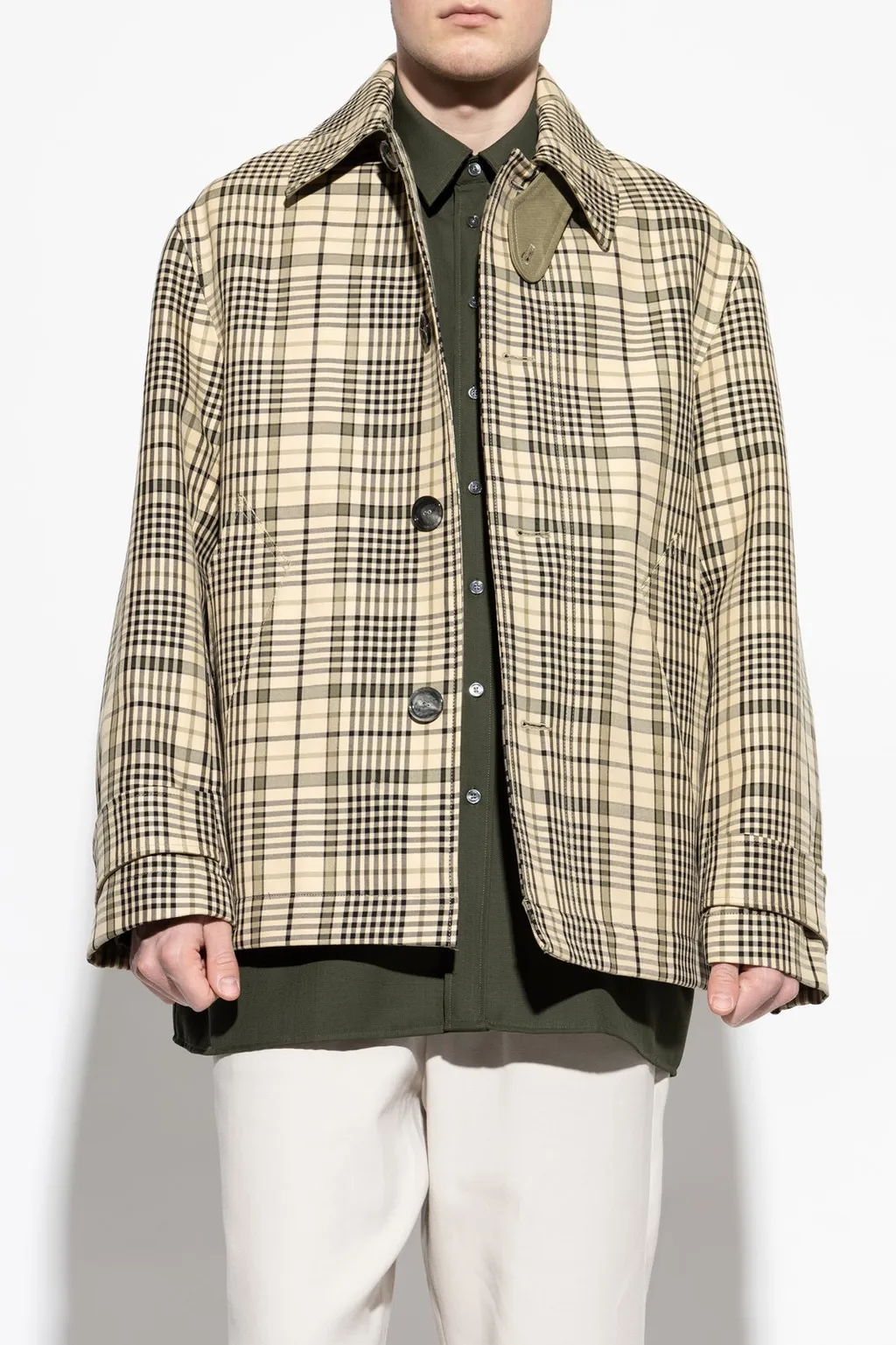 Checked Button-Up Jacket