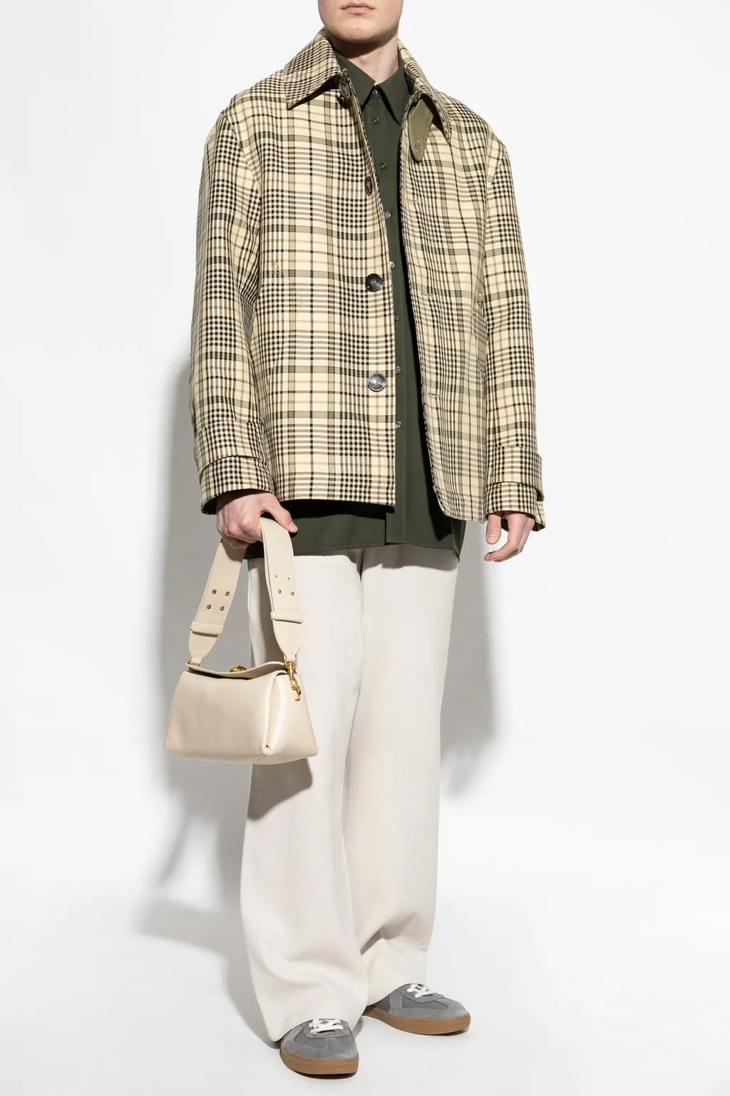 Checked Button-Up Jacket