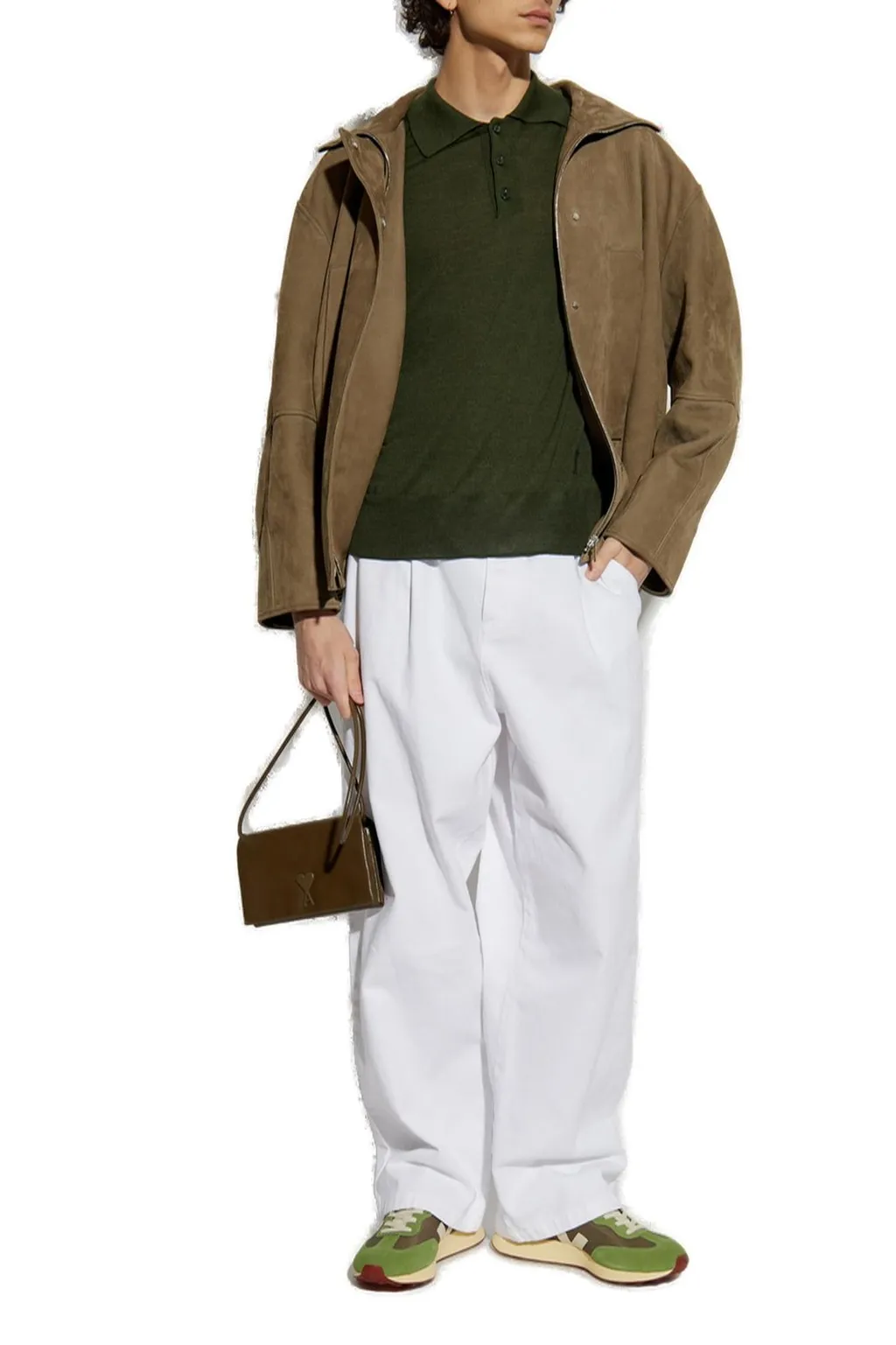 Long Sleeved Knitted Polo Shirt