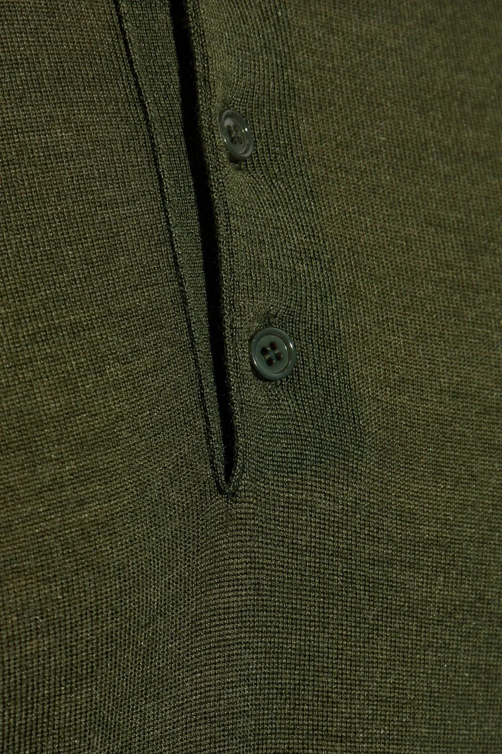 Long Sleeved Knitted Polo Shirt