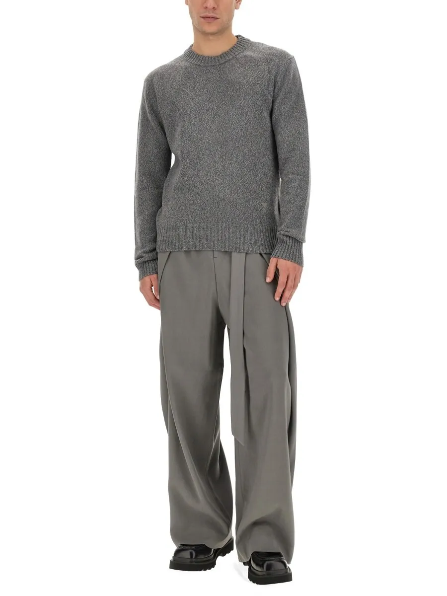 Wide-Leg Belted Trousers