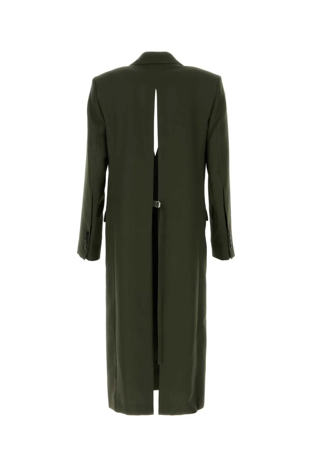 Single Breasted Back-Slit Long Coat