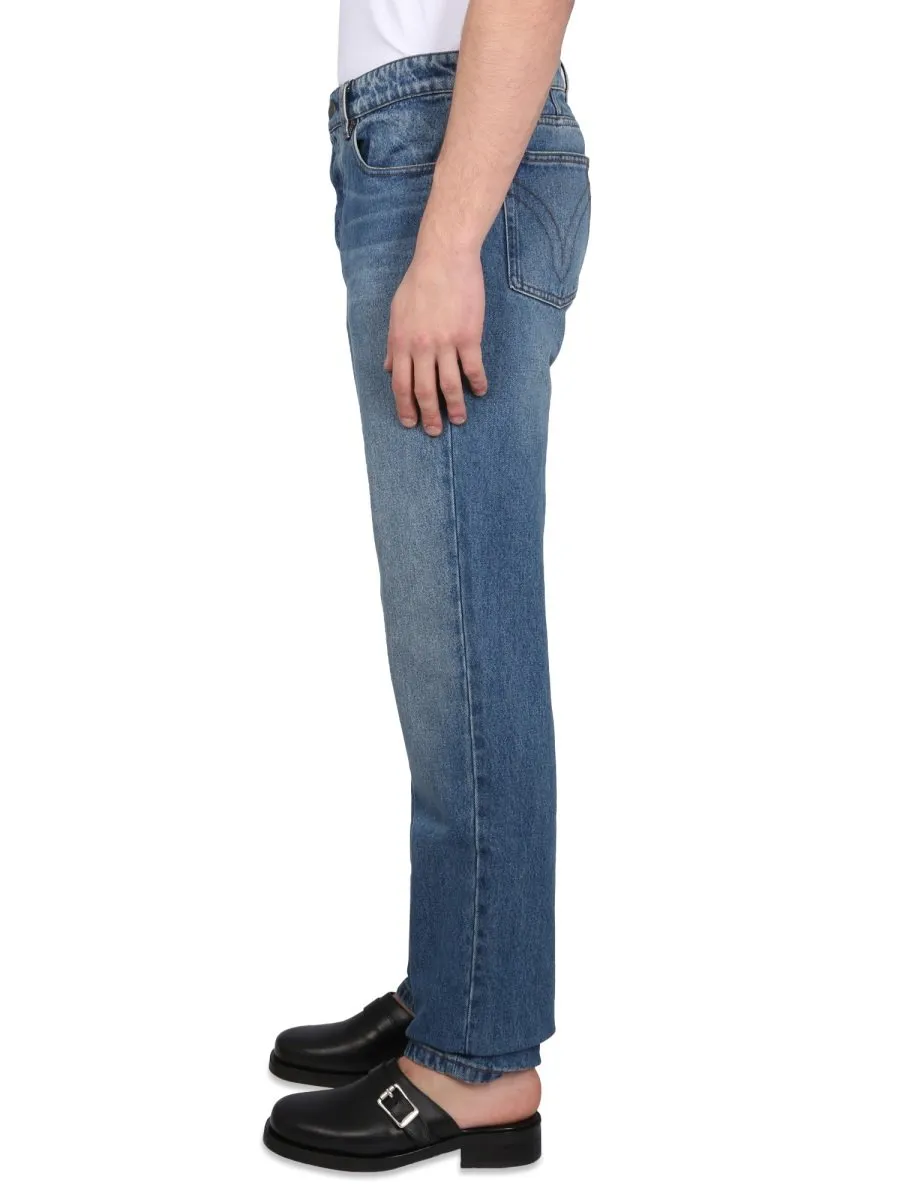 Logo Patch Straight Leg Jeans