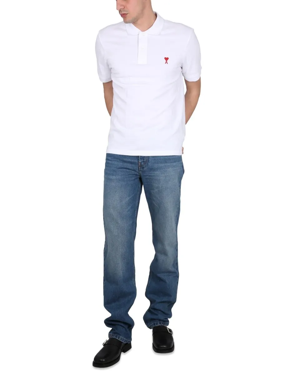 Logo Patch Straight Leg Jeans