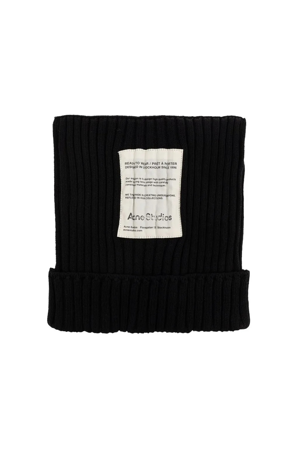 Logo Patch Ribbed Beanie
