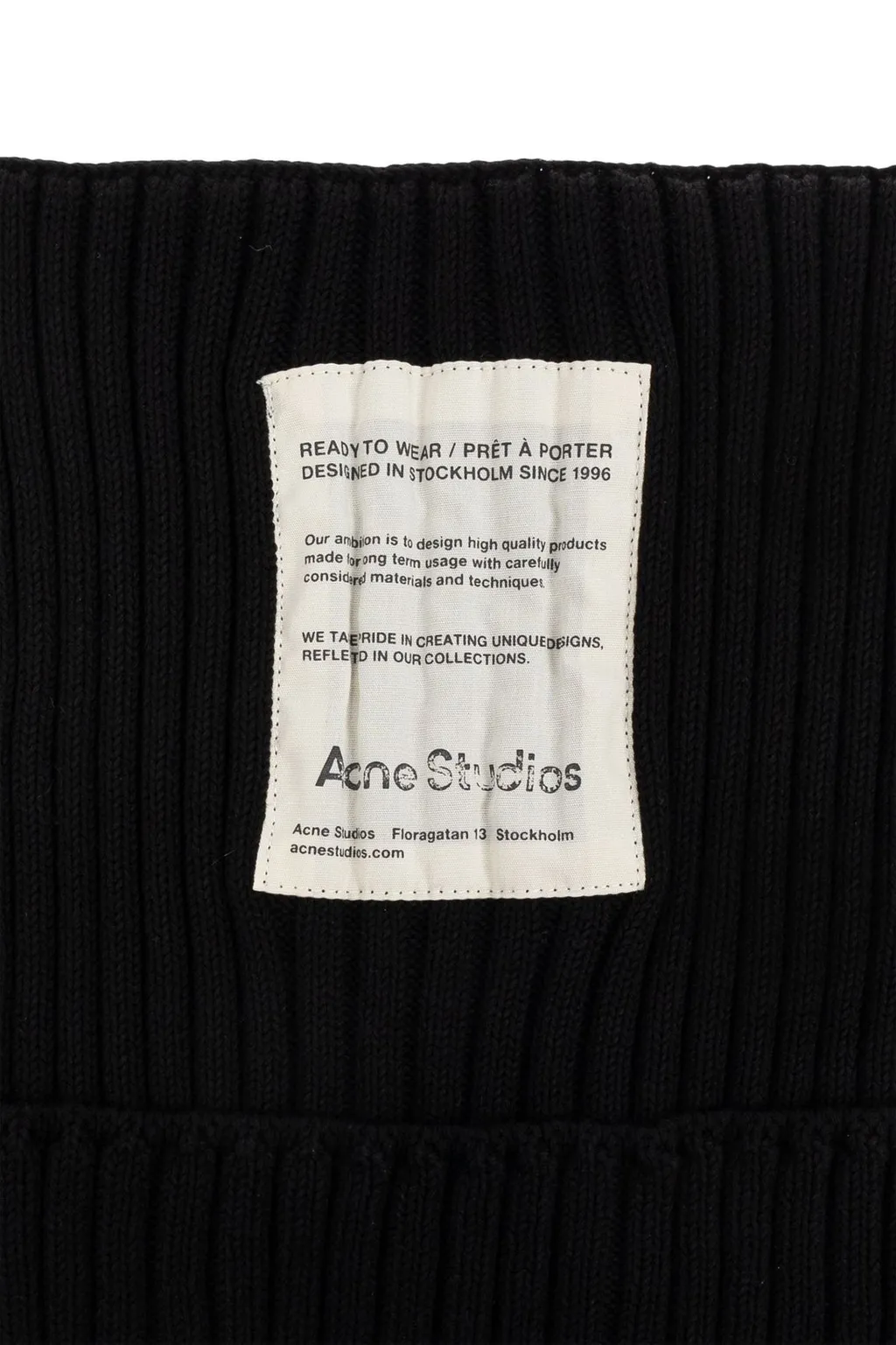 Logo Patch Ribbed Beanie