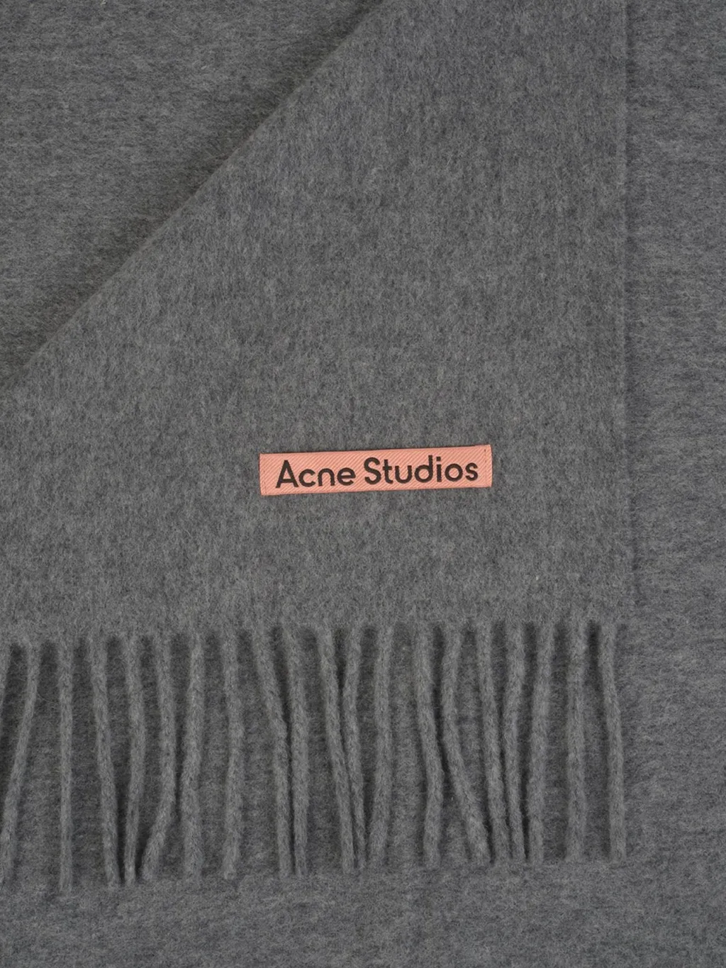 Logo Patch Fringed-Edge Scarf