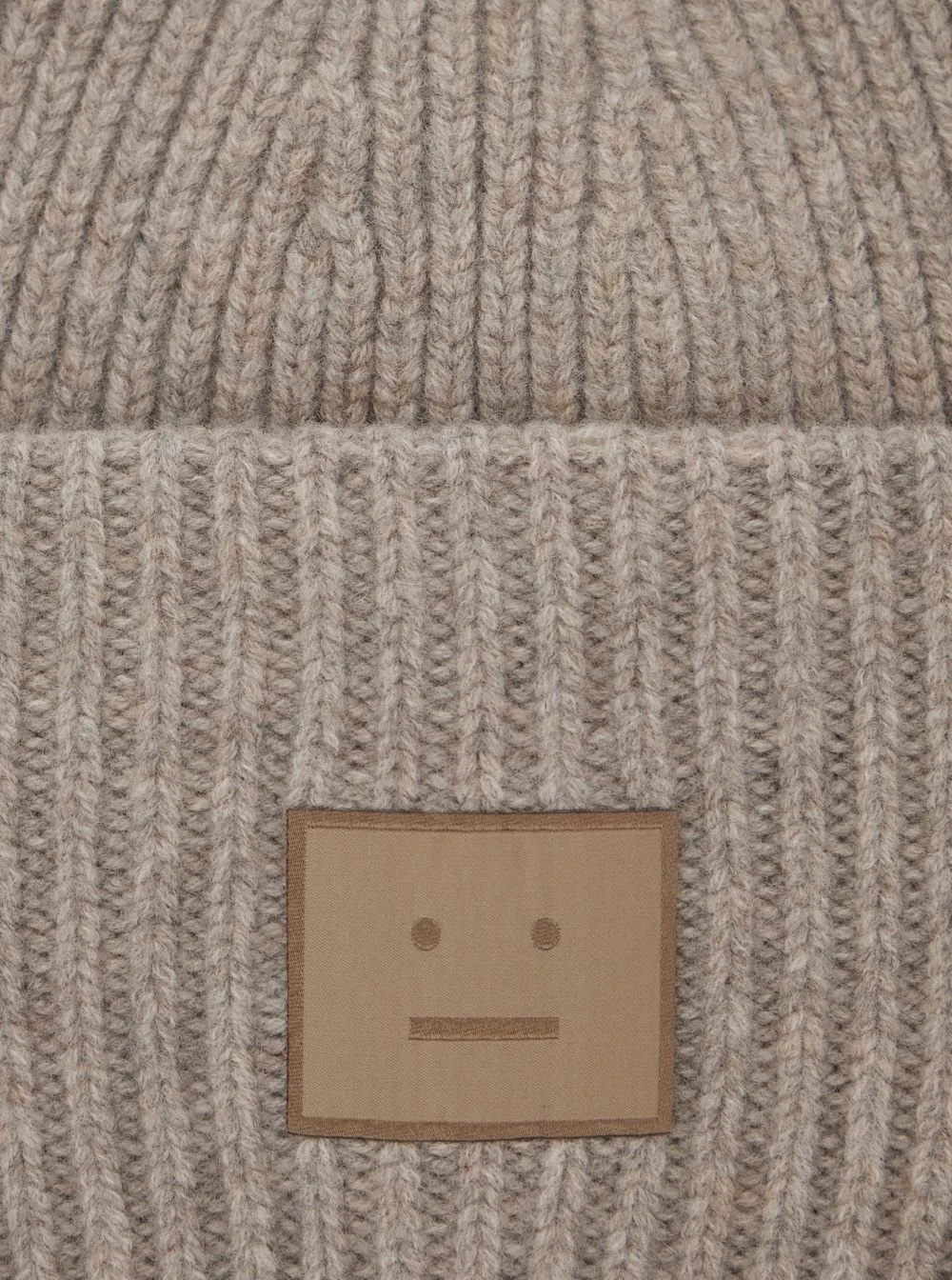 Face Patch Ribbed Beanie