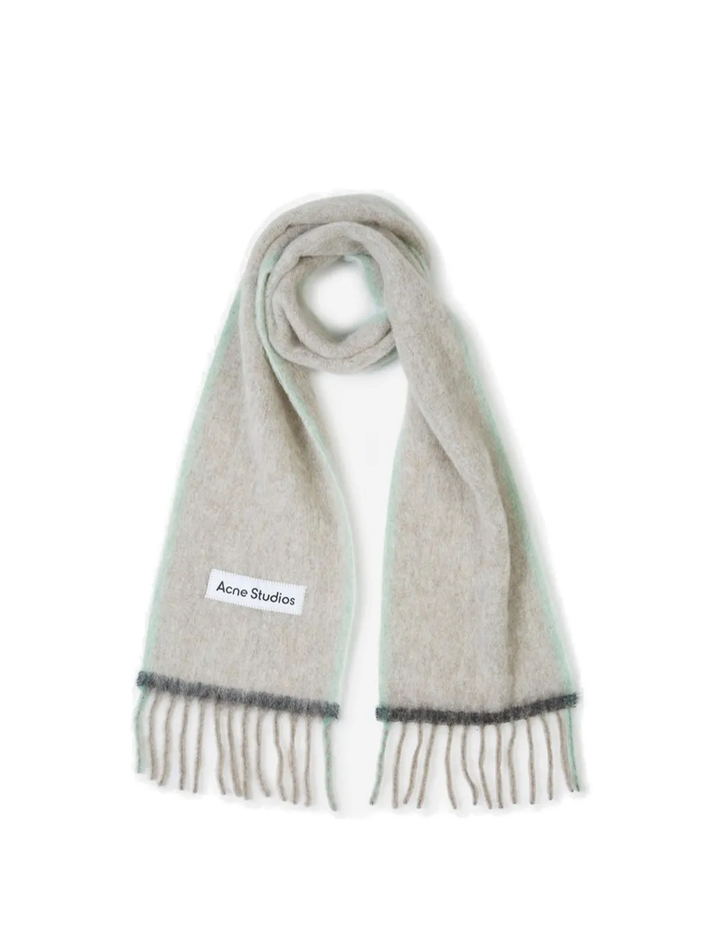 Logo Patch Fringed-Edge Scarf