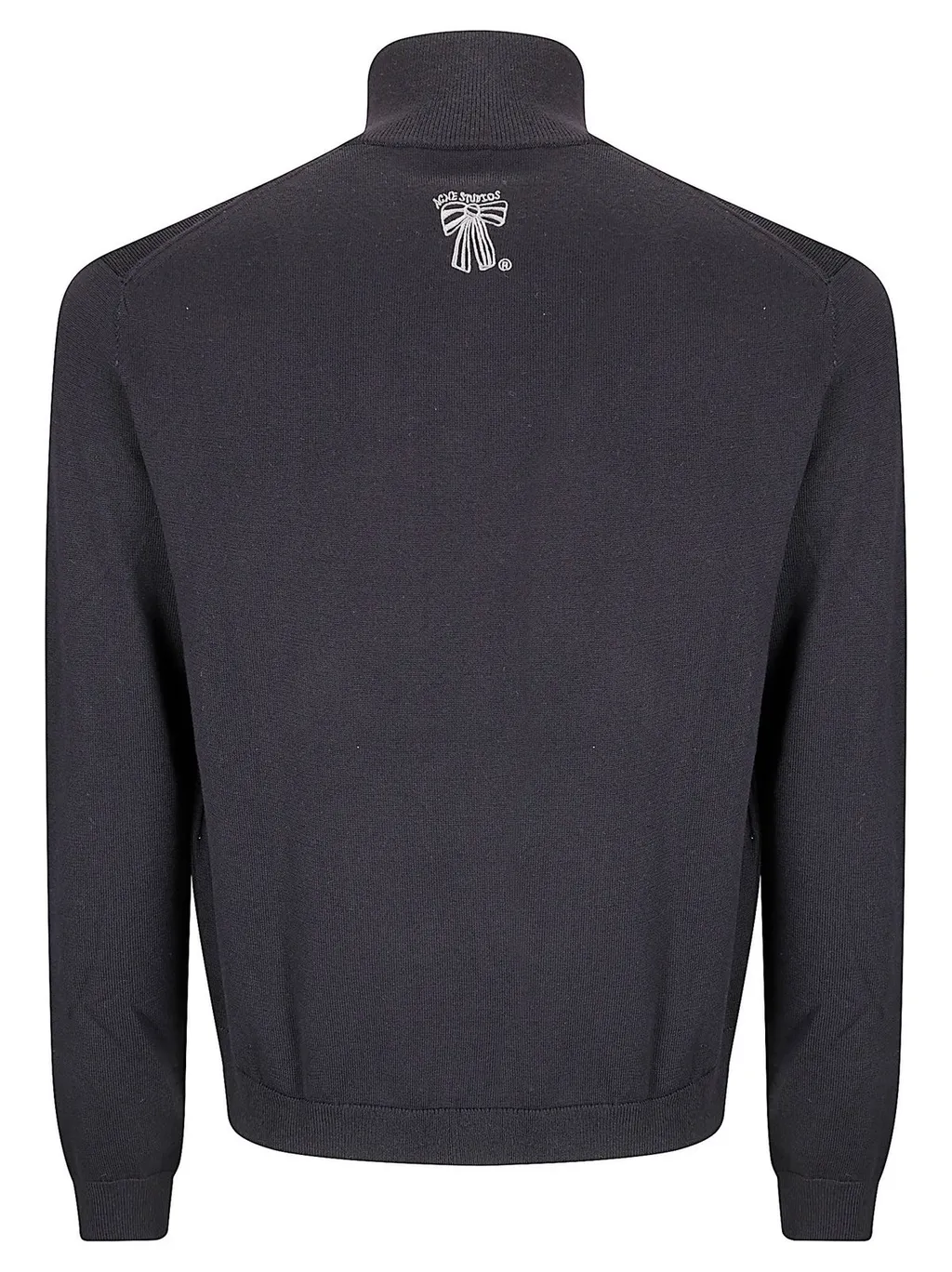 Logo Embroidered Zip-Up Cardigan