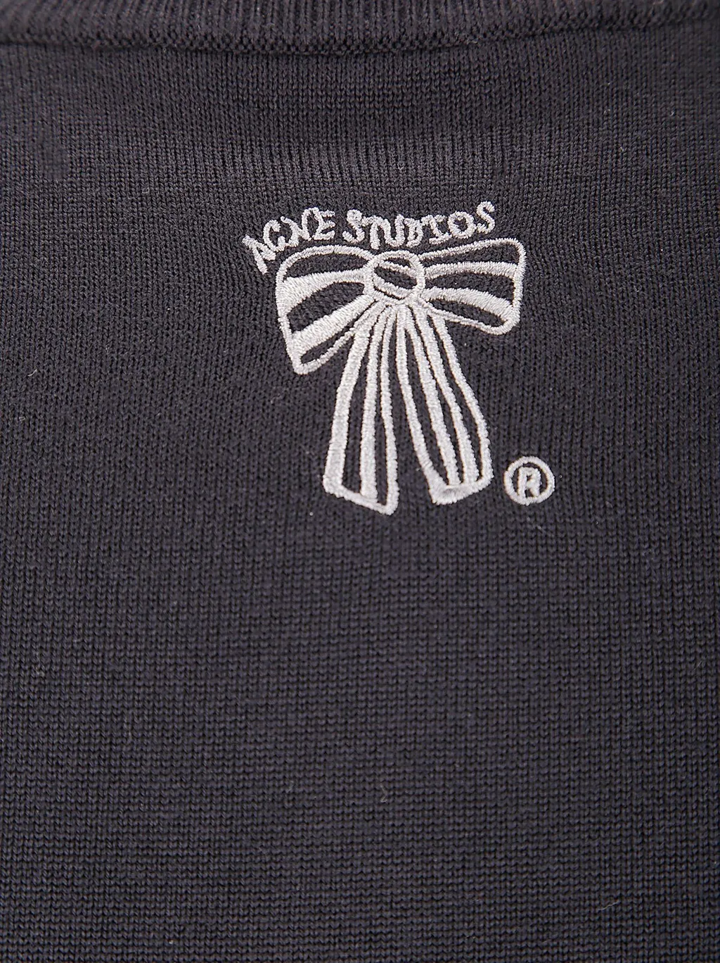 Logo Embroidered Zip-Up Cardigan