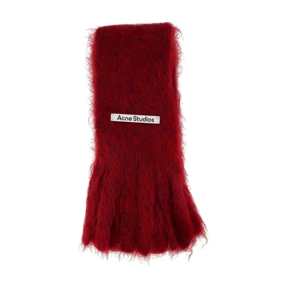 Logo Patch Fringed Scarf