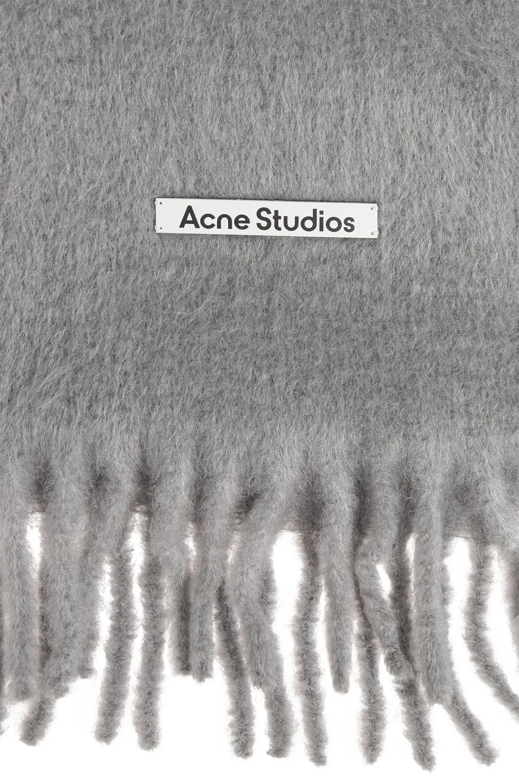 Logo Patch Fringed Scarf