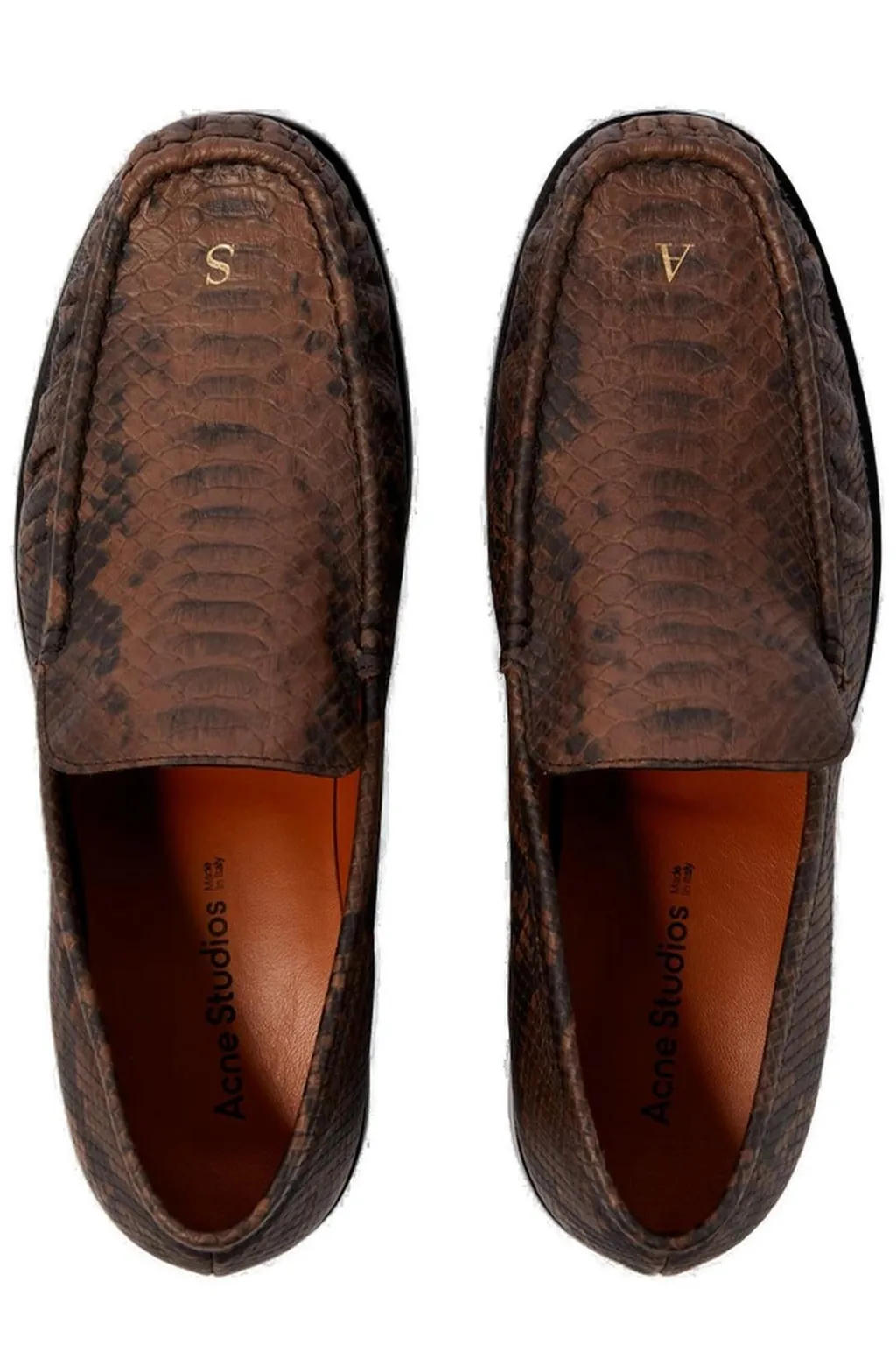 Embossed Almond Toe Loafers