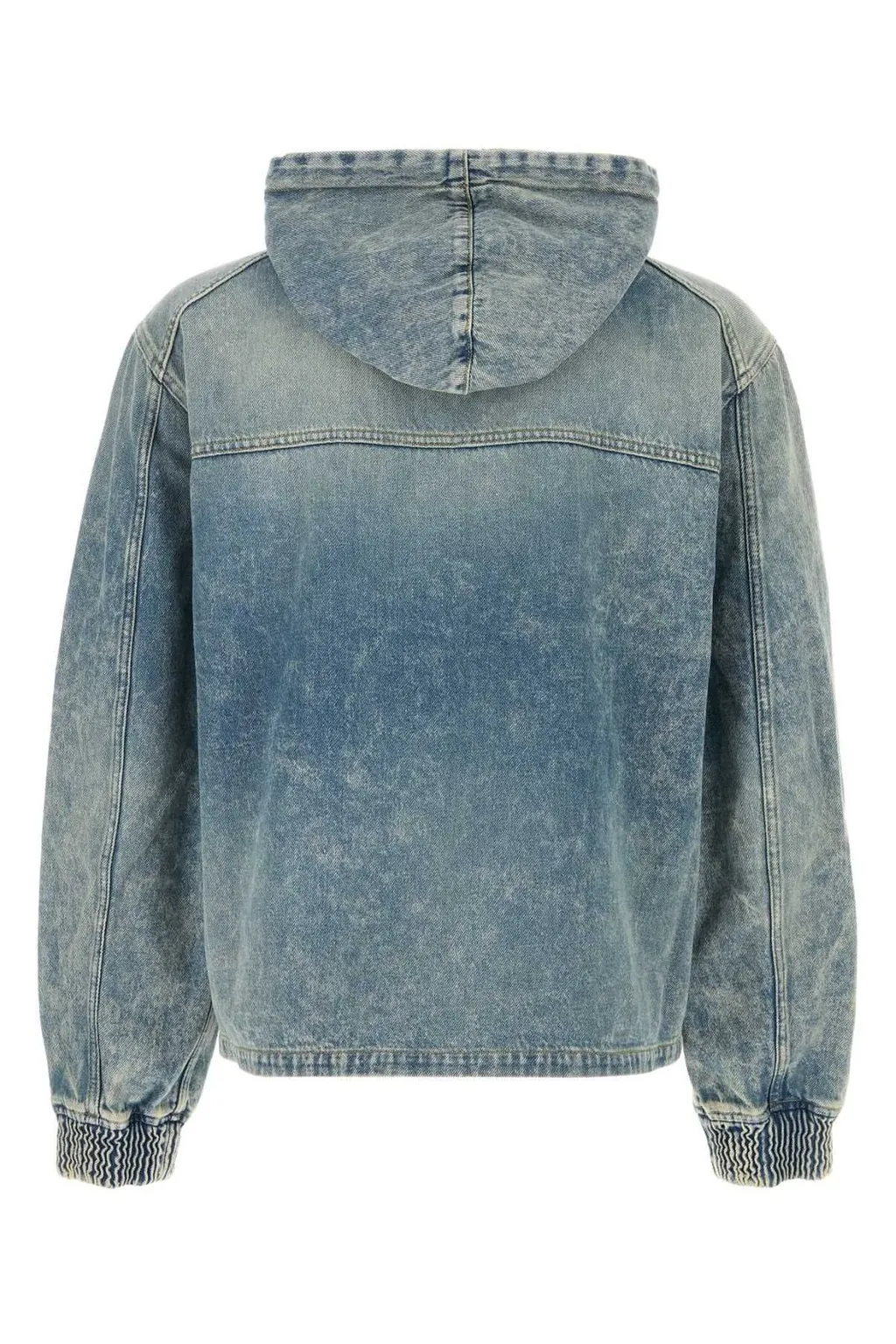 Denim Zip-Up Hoodie Jacket
