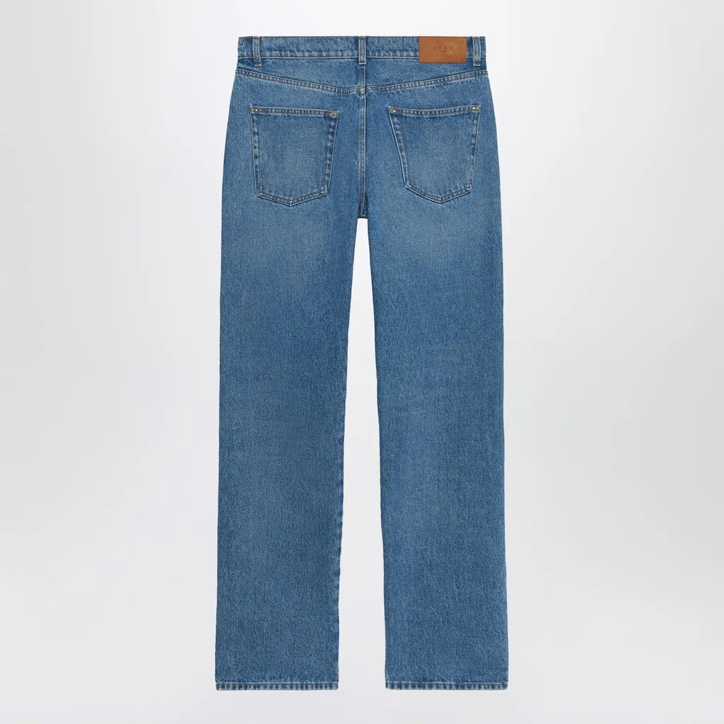 Distressed Straight-Leg Jeans