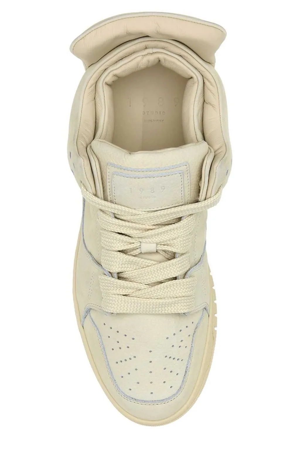 Padded-Panelled Lace-Up Sneakers