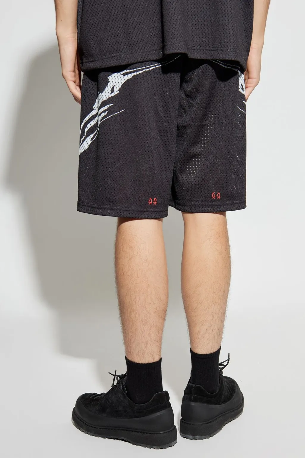 Perforated Elastic Waist Shorts